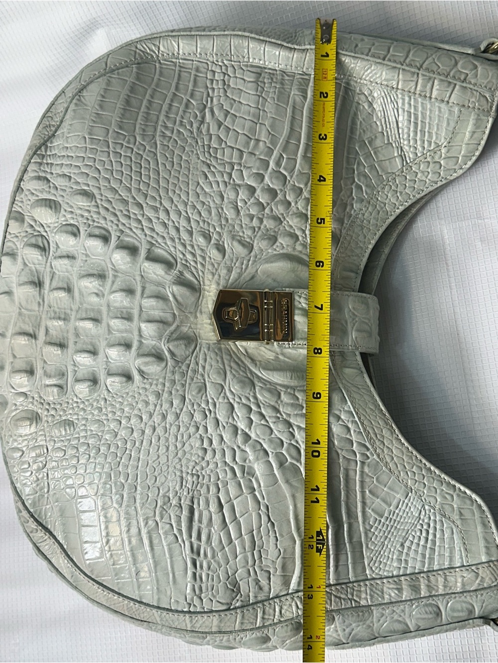 Brahmin Bethany Sea Glass Melbourne Shoulder Bag Crocodile Embossed - Picture 5 of 15